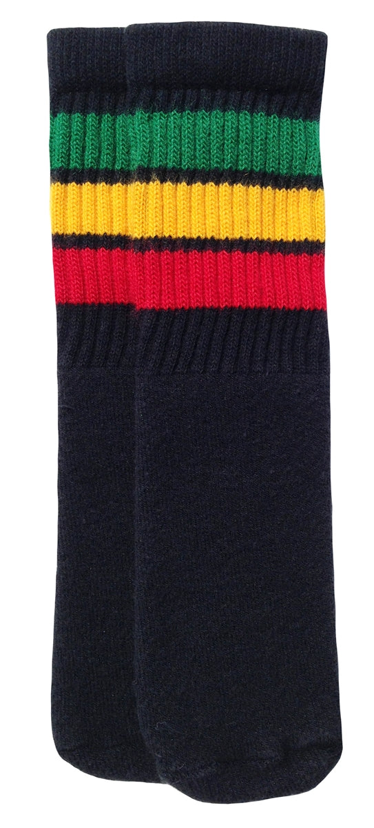 Kids socks with Green-Gold-Red stripes