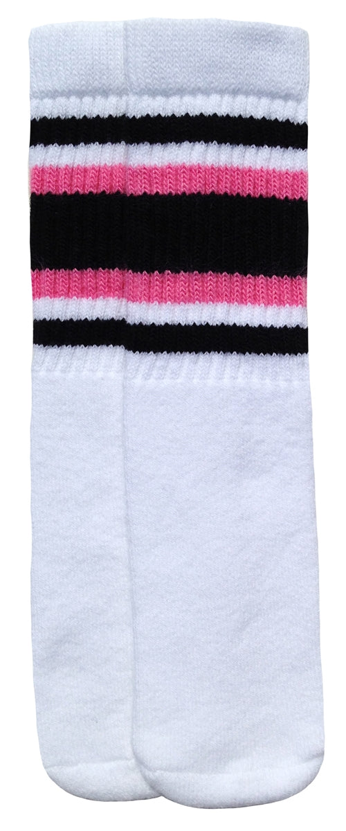 Kids socks with Black-Bubblegum Pink stripes