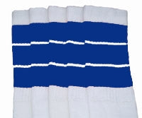 Knee high socks with Royal Blue stripes