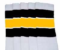 Over the knee socks with Black-Gold stripes