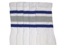 Royal-Blue and Grey striped knee high tube socks, Knee High Royal-Blue and  Grey Striped Tube Socks, Royal-Blue and Grey Striped Tube Socks Knee High