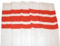 Striped White/Orange Knee High Socks